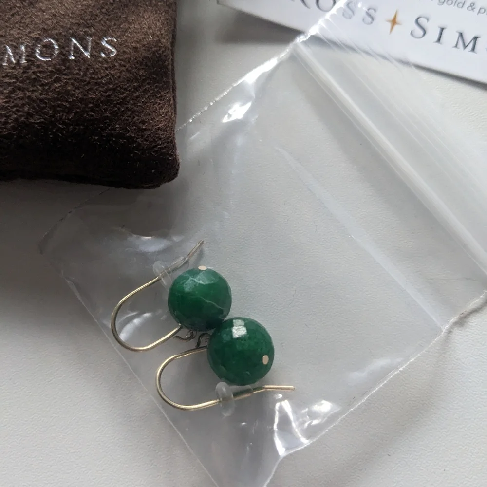 Ross- Simons Emerald Drop Earrings - Picture 2 of 2